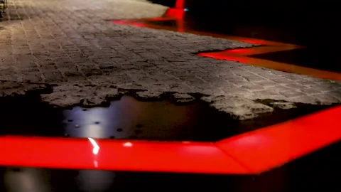 Abstract social concept of soil and a red luminous border strip Stock Footage 317226244