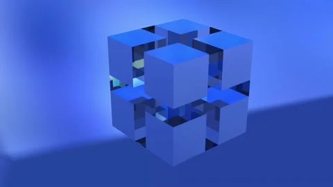 Abstract Social Media Perfect Loop Cubes Logo Stock-Footage 137848133