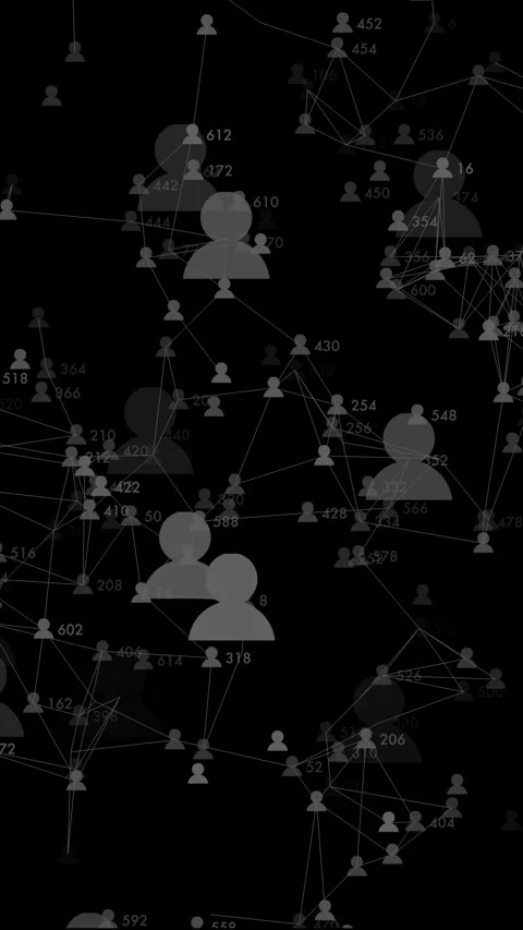 Abstract Social Network Connections and HR Data Analysis for Mobile Interfaces Stock Footage 333935330