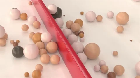 Abstract Society concept, rolling balls. black, asian and hispanic neighborhood Stock Footage 149012716
