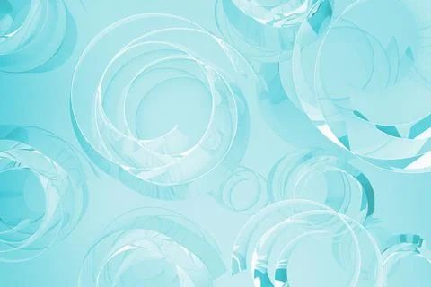 Abstract soft background - pattern of bubbles, curls, circles of light blue,  Stock Illustration