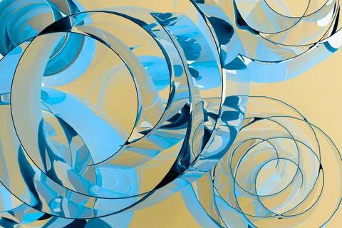 Abstract soft background with pattern of bubbles, curls, circles of light blu Stock Photos