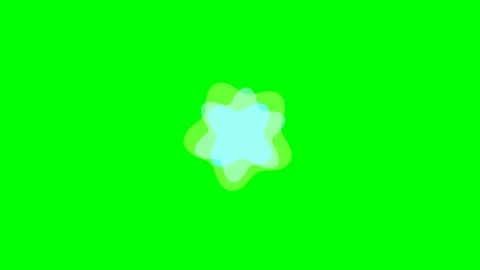 Abstract soft blue and green star shape glowing on a vibrant green background Stock Footage 340904990