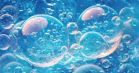 Abstract soft blue background with bubbles, underwater background Stock Photos