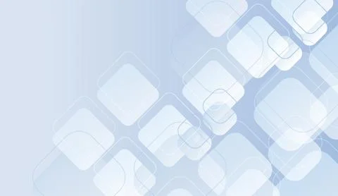 Abstract soft blue background with overlapping rounded geometric square shapes Stock Illustration