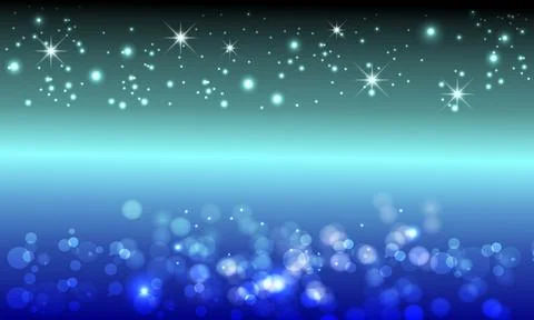 Abstract soft blue blurred gradient background. glitter on dark space. Stock Illustration