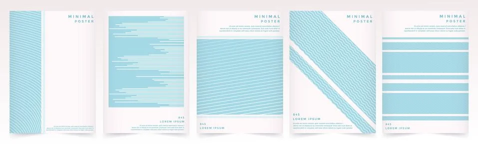 Abstract Soft Blue color pattern texture for book cover template vector set Stock Illustration