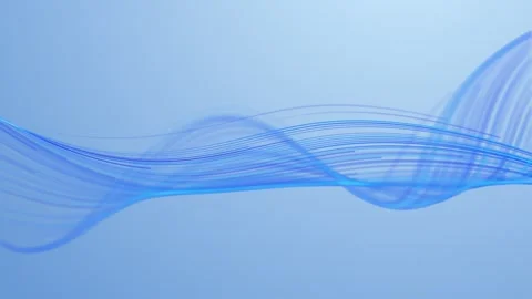 Abstract soft blue flowing wave lines on white background. Smooth transpare.. Video stock 331308874