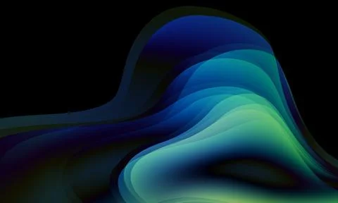 Abstract soft blue vibrant motion background. dark flow liquid. Stock Illustration