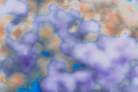 Abstract Soft Blurred Background with Purple Blue and Peach Cloud-Like Shapes Stock Illustration