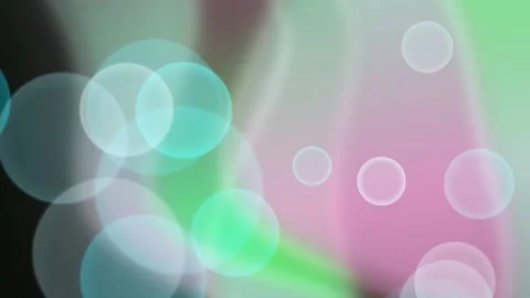 Abstract Soft Bokeh Bubbles Floating Background - Green Pink Teal Gradient Stock Footage 332493845
