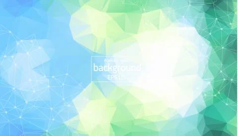 Abstract Soft color Polygonal Space Background with Connecting Dots and Lines Stock Illustration