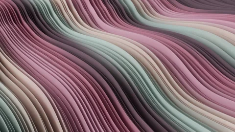 Abstract Soft Colors Background Loop - Wavy 3D Lines Stock Footage 278610298