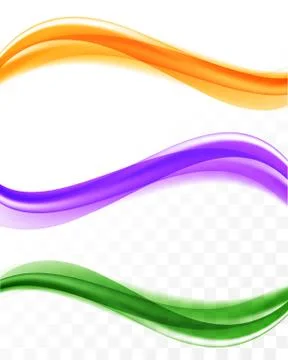 Abstract soft elegant waves set Stock Illustration