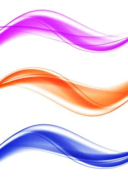 Abstract soft elegant wavy lines set Stock Illustration