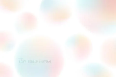 Abstract soft gradient colorful bubble pattern design on white background. Stock Illustration