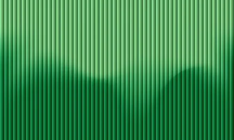 Abstract soft green background with 3D fluted vertical texture and wavy min.. Illustrazione stock