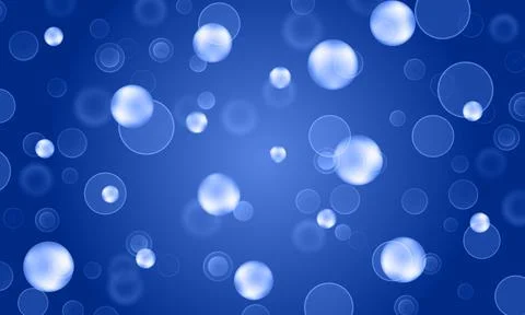 Abstract soft light blue bubble ball background. circle blue drop. gradient blue Stock Illustration