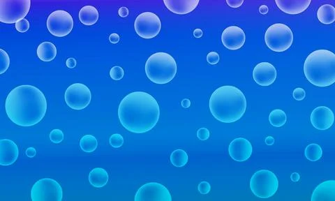 Abstract soft light blue bubble ball background. circle blue drop. Stock Illustration