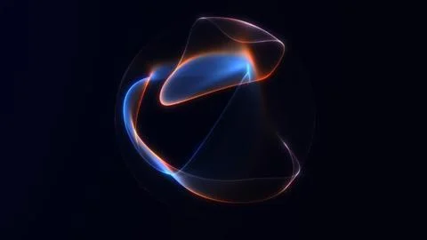 Abstract soft liquid sphere with smooth orange, blue and pink gradient ligh.. Stock Illustration