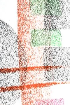 Abstract soft pastel crayon line and swirls on white background Stockillustratie