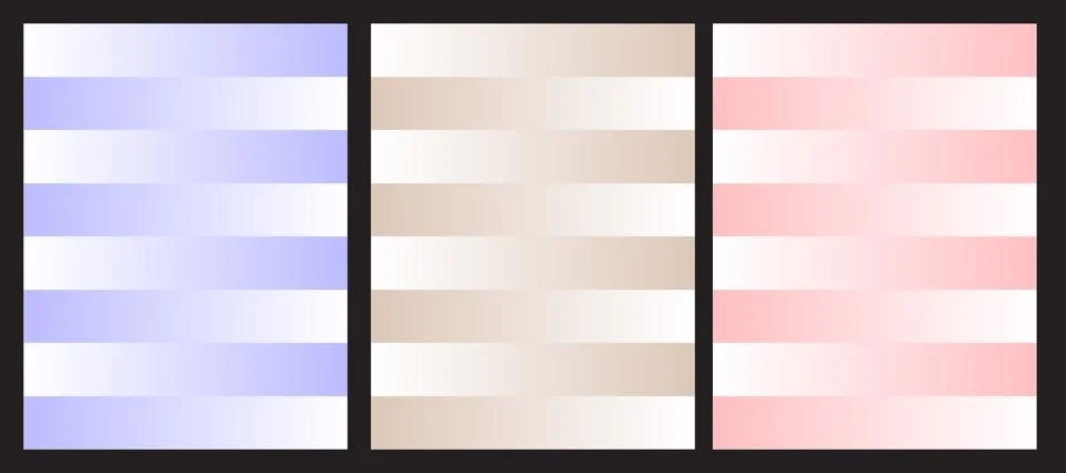 Abstract soft pastel gradient stripes background set for design Illustrazione stock