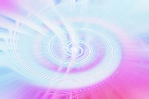 Abstract soft pastel vortex with swirling light streaks in pink and blue Ilustração Stock
