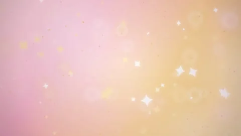 Abstract soft pink and gold background with floating sparkling stars and bokeh Video stock 345429808