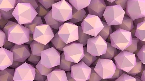 Abstract soft pink background of geometric shapes. 3D Render Illustrazione stock