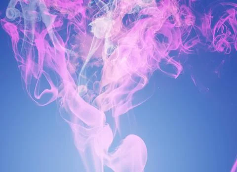 Abstract soft pink smoke on blue gradient background Stock Illustration