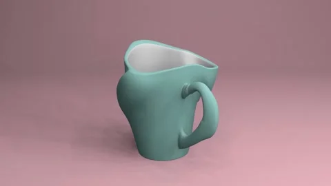 Abstract soft plastic tea cup Stock Footage 195014835