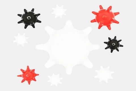 Abstract soft virus strain model coronavirus, covid-19, 3d rendered Illustrazione stock