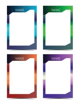 Abstract soft wave card border photo frame template set vector illustration Illustration