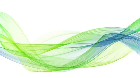Abstract soft wave design in green, blue colors. Stock Illustration