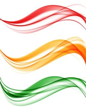 Abstract soft wavy lines set Stock Illustration