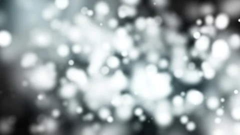 Abstract soft white bokeh light particles floating on a grey blurred background Stock Footage 312630657