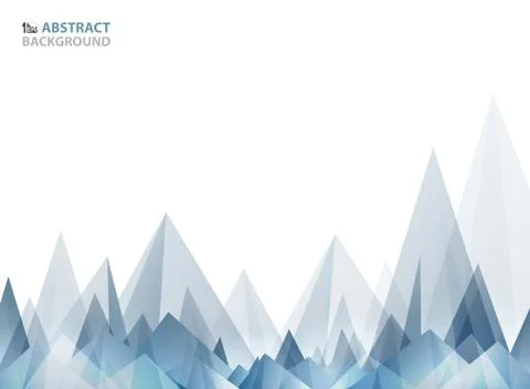 Abstract soft wide blue triangle pattern geometric of mountain shape. Illustrazione stock