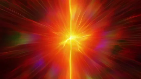 Abstract Solar Flare Background With Red Orange Light Beam Burst Video stock 332298512
