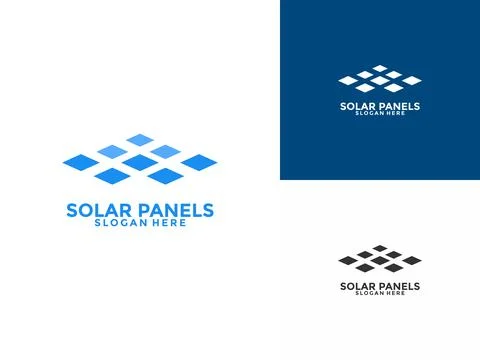 Abstract Solar panel logo vector design. Solar Energy logo icon vector templa Stock Illustration