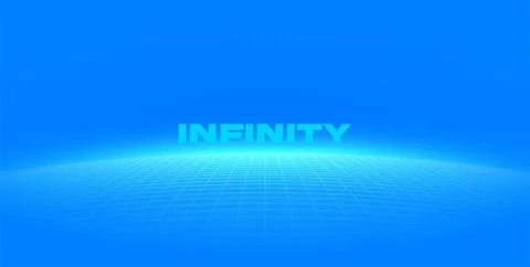 Abstract solar panels cells background. Sci-fi horizon built from glowing blue Illustrazione stock