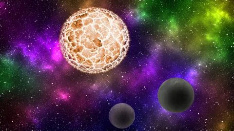 Abstract solar system background. Space illustration Stock Illustration