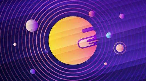 Abstract solar system geometric gradient background Stock Illustration