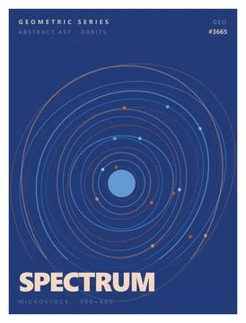 Abstract solar system orbit illustration with planet icons on blue star bac.. Stock Illustration