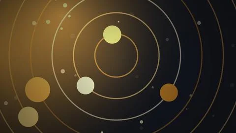 Abstract solar system with planets orbiting a bright star Stock Illustration