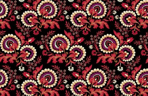 Abstract solid flowers arrangement, all over design with solid background f.. イラスト素材