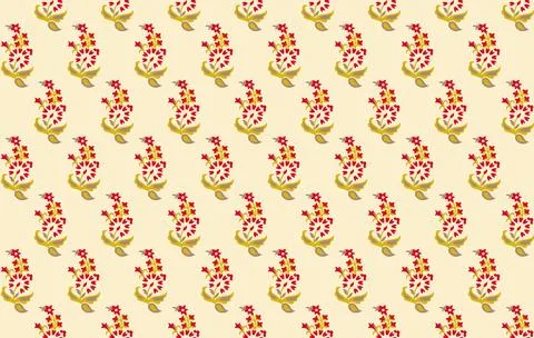 Abstract solid flowers arrangement, all over design with solid background f.. Stockillustratie