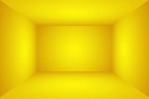 Abstract solid of shining yellow gradient studio wall room background. 3D Room. Stock Illustration