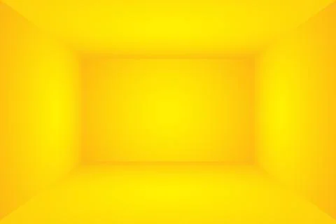Abstract solid of shining yellow gradient studio wall room background. 3D Room. Stock Illustration