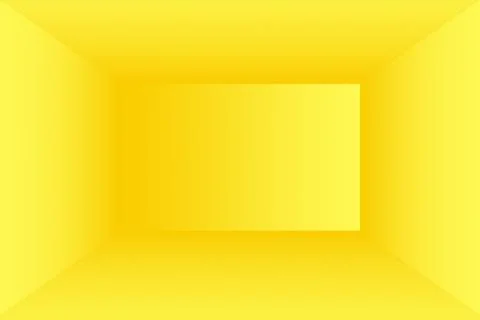 Abstract solid of shining yellow gradient studio wall room background. Stock Illustration