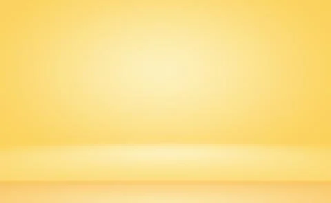 Abstract solid of shining yellow gradient studio wall room background. Stock Illustration